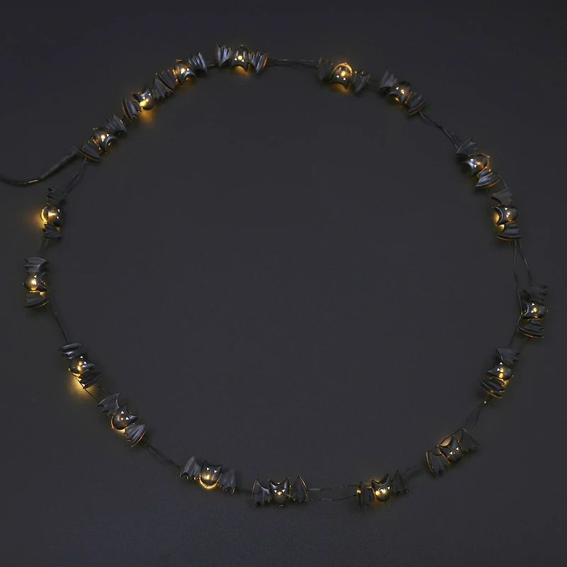18ct. Warm White LED Black Bat Icon String Lights by Ashland®