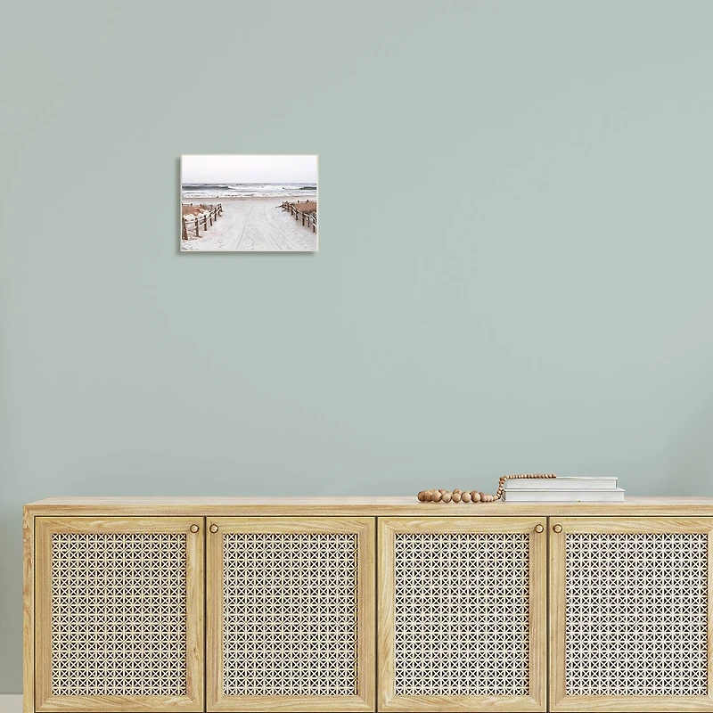 Stupell Industries Beach Wave Shoreline Foggy Horizon Wall Plaque Art