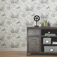 RoomMates Taupe Harry Potter Map Peel & Stick Wallpaper