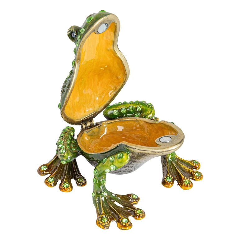 Hello Honey® 3" Green Jeweled Frog Trinket Box