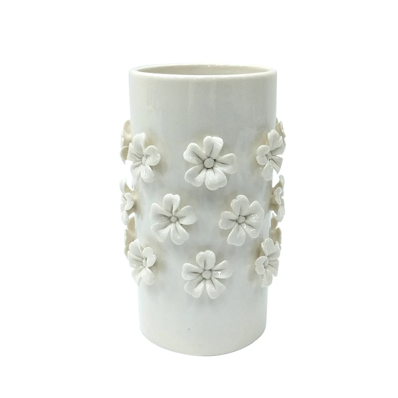 7" White Ceramic Flowers Vase by Ashland®