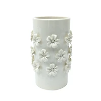 7" White Ceramic Flowers Vase by Ashland®