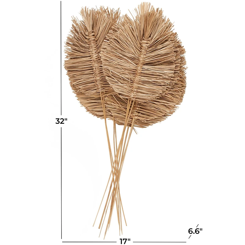 32" Brown Dried Grass Spear-Shaped Foliage with Sharp Stems