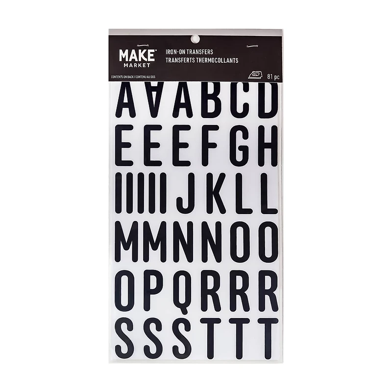 1.5" Black Anchor Letters Iron-On Transfers by Make Market®