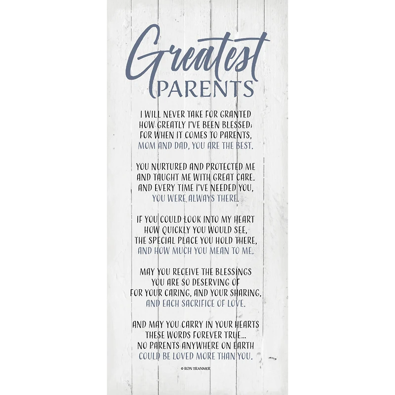 Greatest Parents Wood Plaque With Easel