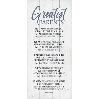 Greatest Parents Wood Plaque With Easel