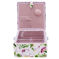Pink Floral Square Sewing Basket by Loops & Threads®