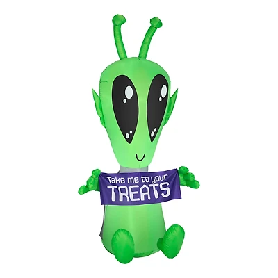 84" Inflatable Halloween Alien With Sign