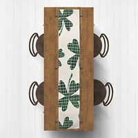 Large Clover Plaid Print Long 16" x 90" Cotton Twill Runner