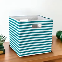 DII® Square Teal Pinstripe Polyester Cube