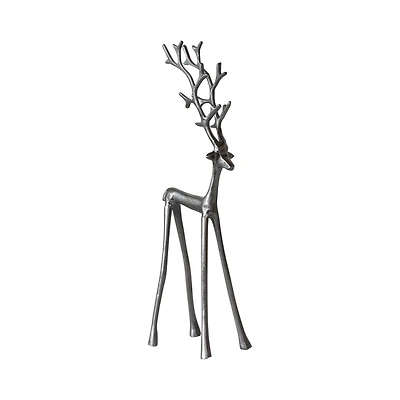 Hello Honey® 17.5" Gunmetal Cast Aluminum Thin Reindeer Tabletop Figurine