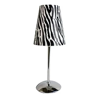 LimeLights 12.5" Silver Plastic Zebra Print Table Lamp 