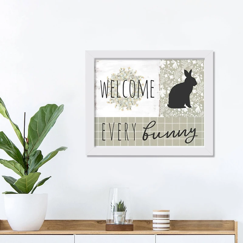 Every Bunny Collage 3 11" x 14" White Framed Print Under Plexiglass