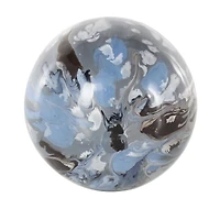 Blue, Brown & Cream Metal Abstract Swirl Orbs & Vase Filler Set