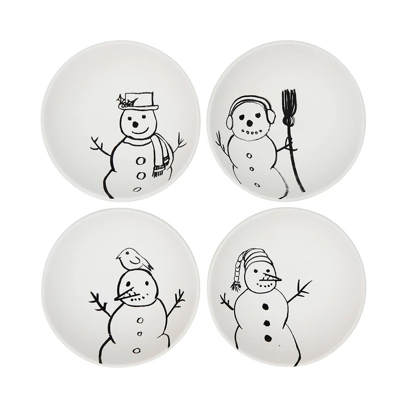 Hello Honey® 4" Snowman Stoneware Bowl Set