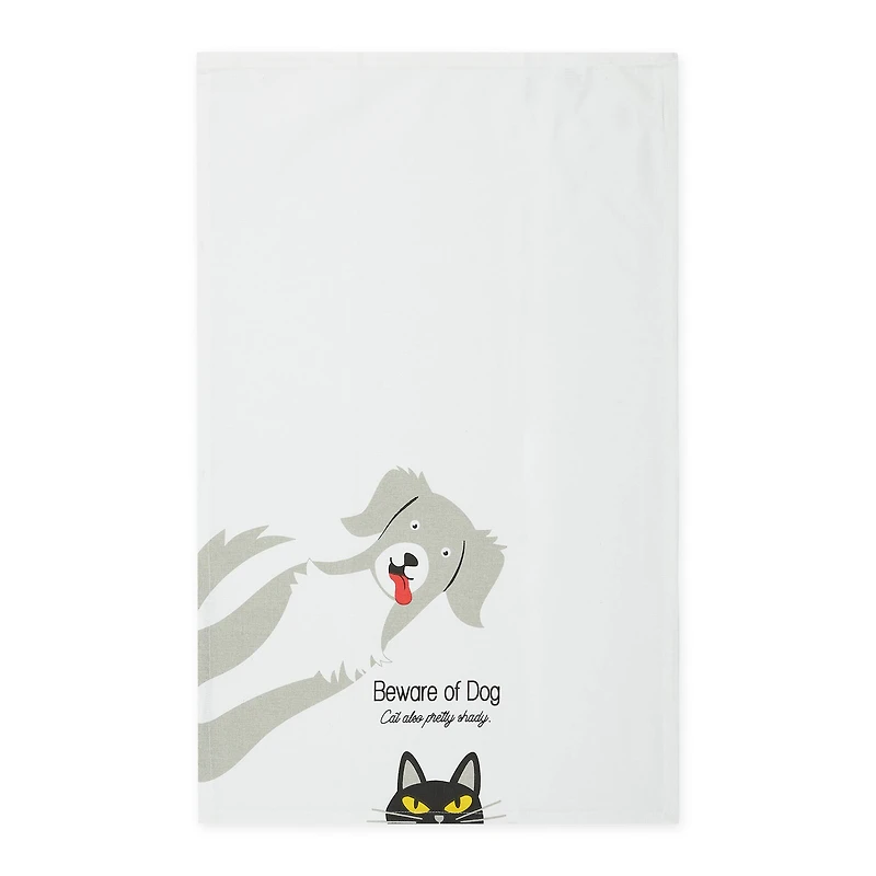 Beware Of Dog & Cat Dishtowel (Set of 3)
