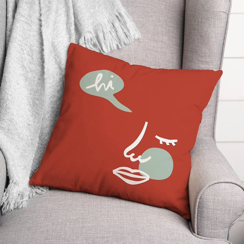 Hi Abstract Figure Throw Pillow