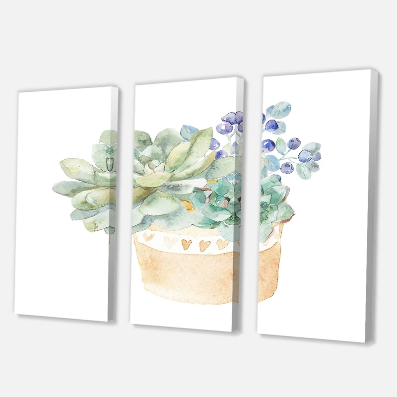 Designart - Succulent Flower In Terracotta Pot II