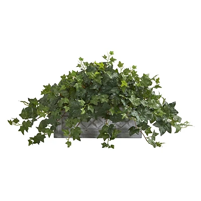 20" Puff Ivy Plant in Stone Planter