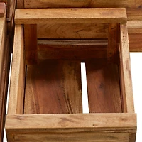 Set of 4 Brown Mahogany Farmhouse Storage Basket, 22" x 15" x 9"