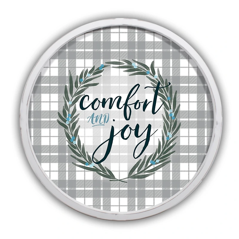 Comfort and Joy Round White Framed Print Wall Art