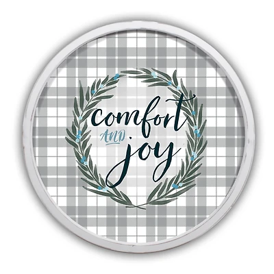 Comfort and Joy Round White Framed Print Wall Art