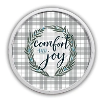 Comfort and Joy Round White Framed Print Wall Art