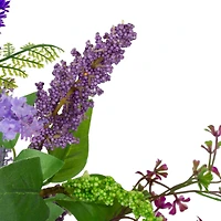 20" Purple Lavender & Spring Foliage Artificial Wreath