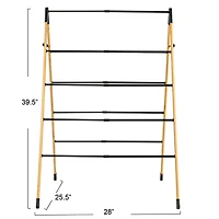Household Essentials Bamboo V-Shaped Expandable Laundry Drying Rack