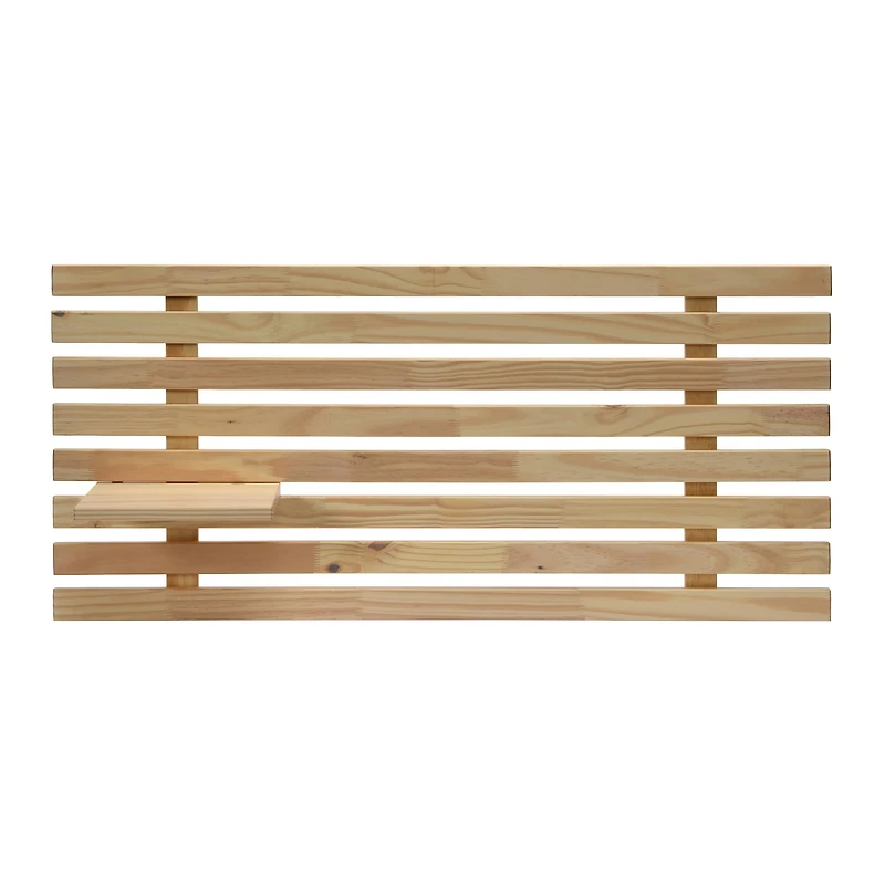 Hello Honey® Adjustable Natural Solid Wood 2-Panel Headboard Set with Wall Storage for Twin, Queen or King