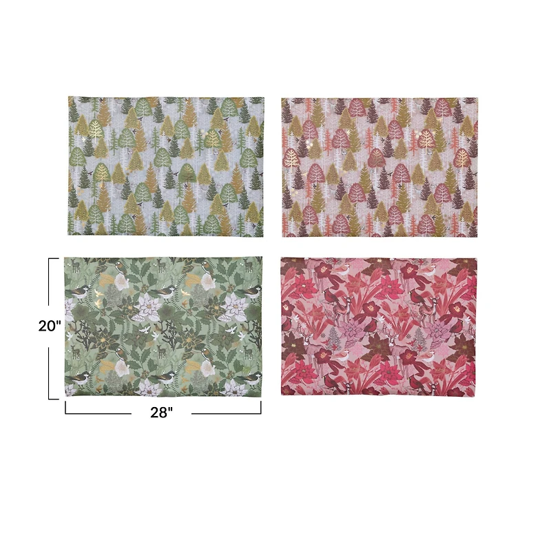 Hello Honey® 28" Wrapping Paper Sheets with Flora & Fauna Patterns, 12ct.