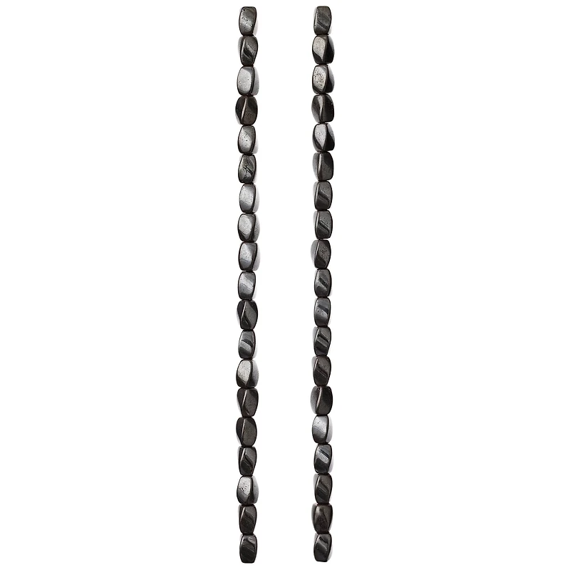 Silver Hematite Magnetic Twist Beads, 8mm by Bead Landing™
