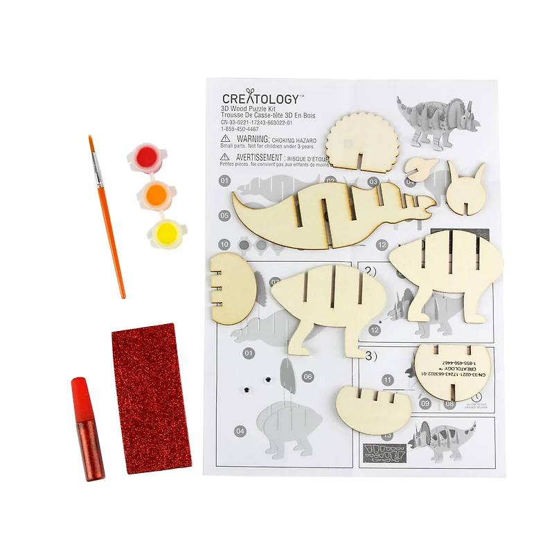 Dinosaur Color-In 3D Wood Puzzle by Creatology™