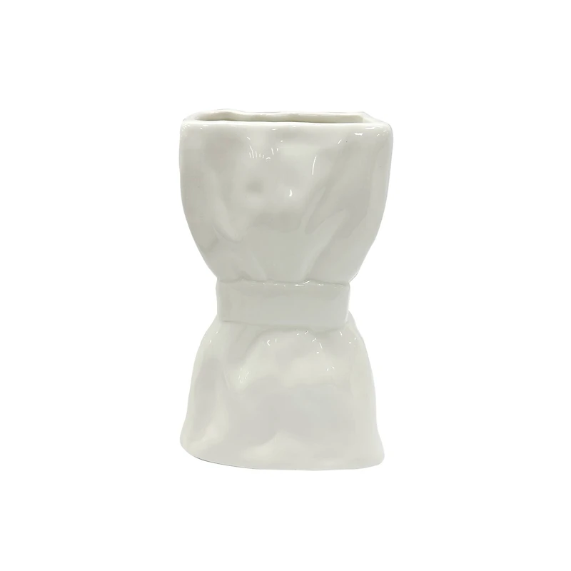7" White Bag with Bow Ceramic Vase by Ashland®