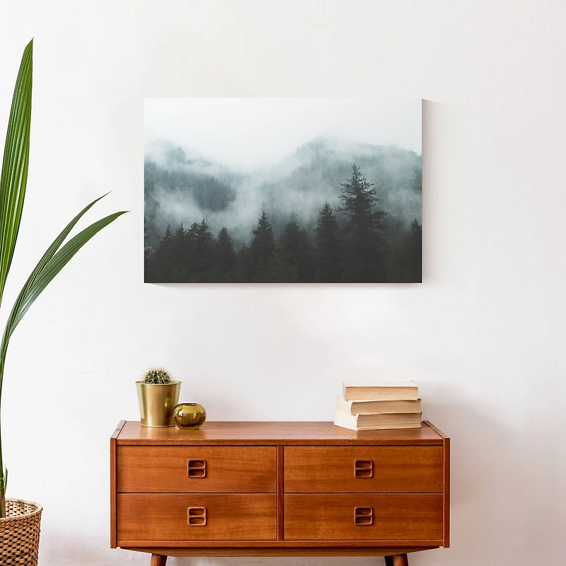 Foggy Mountainscape Canvas Wall Art