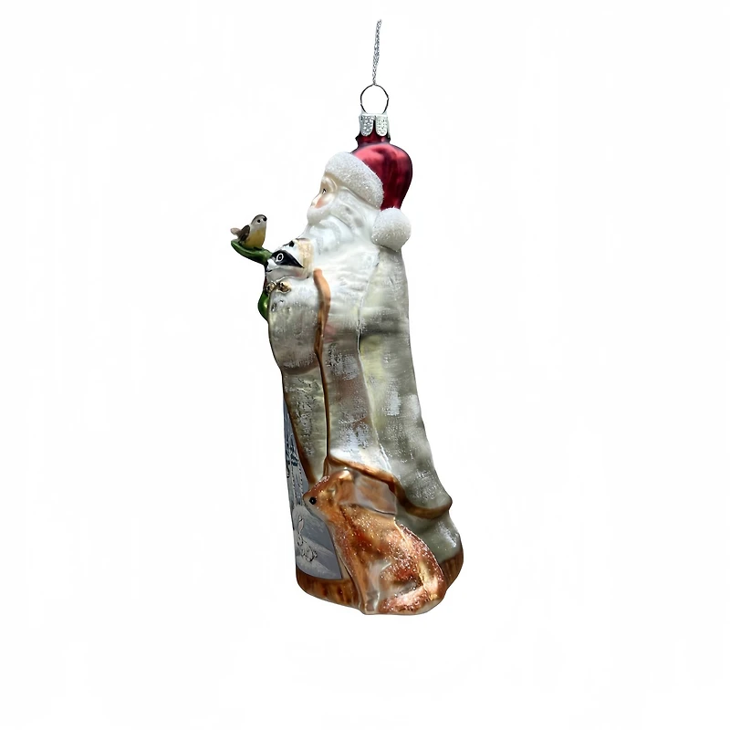 5.75" Santa with Racoon Glass Ornament by Ashland®