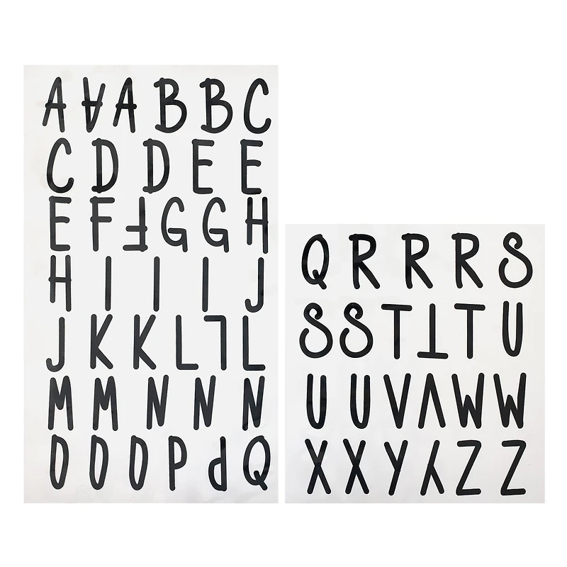 12 Packs: 62 ct. (744 total) Iron-On Black Fun Font Alphabet by Make Market®