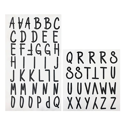 12 Packs: 62 ct. (744 total) Iron-On Black Fun Font Alphabet by Make Market®