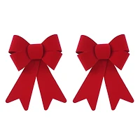 7" Red Flocked Tree Bows, 2ct. by Celebrate It®