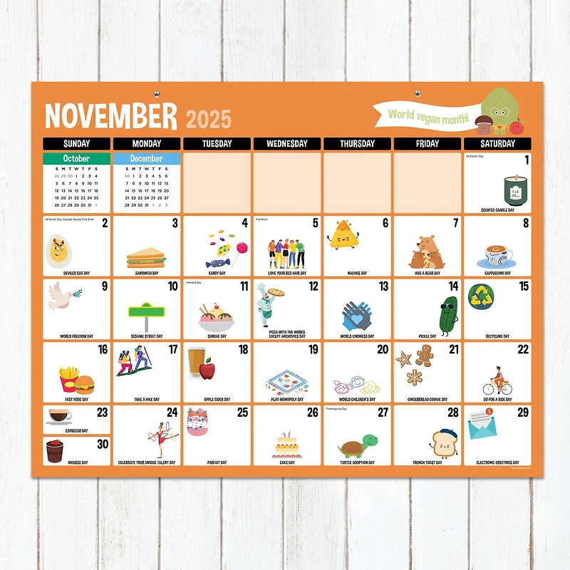 July 2025 - June 2026 Large Every Day's A Holiday Desk Pad Monthly Blotter Calendar