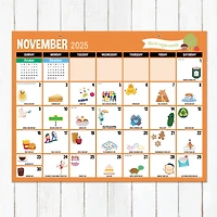 July 2025 - June 2026 Large Every Day's A Holiday Desk Pad Monthly Blotter Calendar