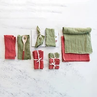Hello Honey® Red Stonewashed Linen Cocktail Napkin Set