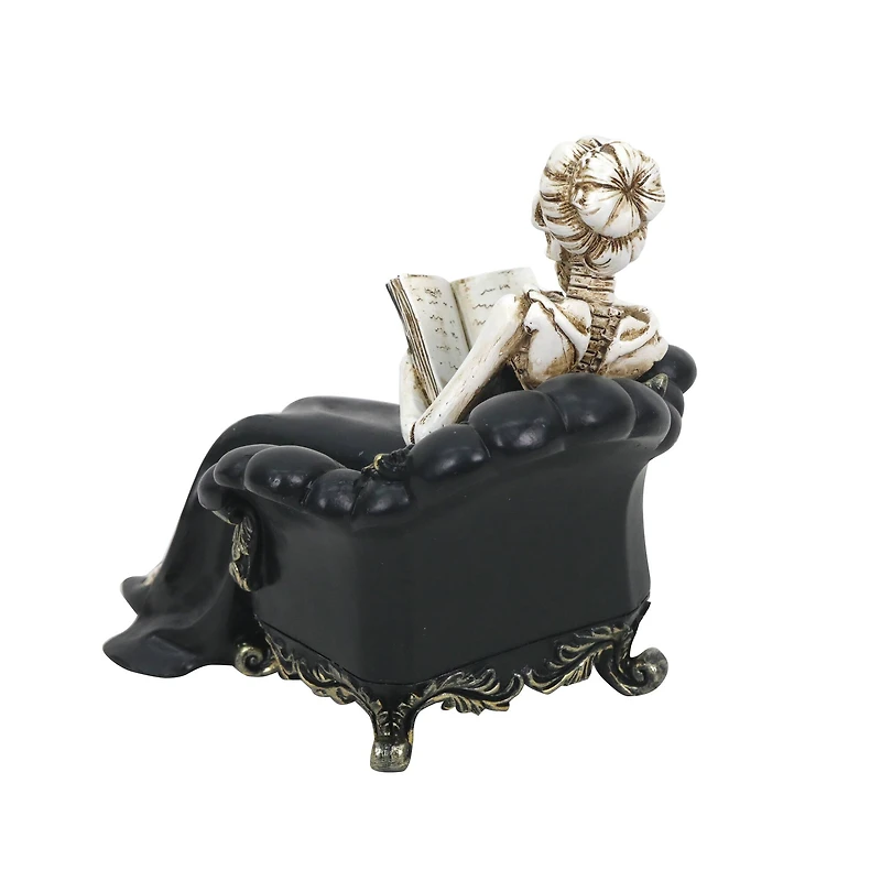 6.25" Reading Skeleton Woman Tabletop Décor by Ashland®