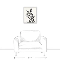 Distressed Green Leaves White Framed Canvas