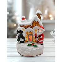 Wizardi 3" Christmas Village Festive House Decoration with Santa