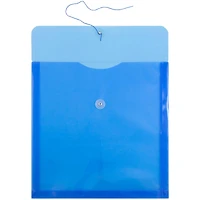 JAM Paper Large Square Plastic Envelopes with Button & String Tie Closure, 12ct.