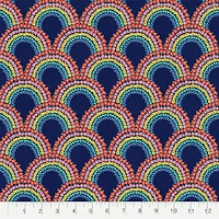Fabric Editions Floral Rainbow Cotton Fabric