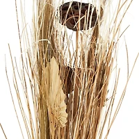 3.4ft. Brown Dried Plant Pampas Grass Natural Foliage with Fan Palm Leaves