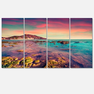 Designart - Giallonardo Beach Colorful Sunset