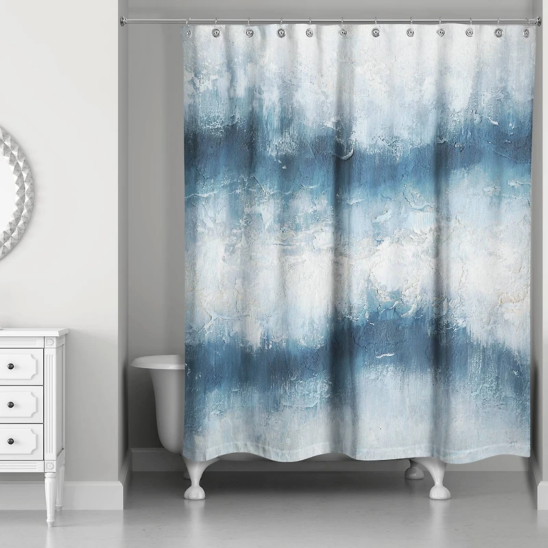 Painterly Abstract Waves Shower Curtain